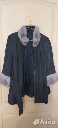 Куртка кожаная женская с мехом размер L