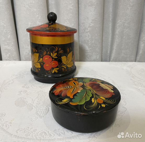 Деревянная шкатулка, банка хохлома