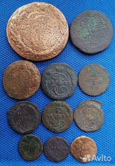 Царские монеты Павел I,Екатерина,Елизавета, Петр I