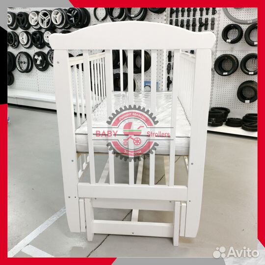 Детская кроватка Соня 05 Ерошка б/я белая