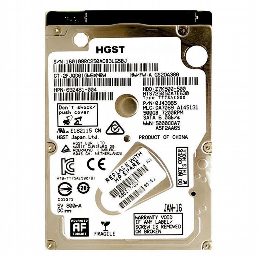[692481-004] Жесткий Диск Hp 500gb Sata3 2,5" Hdd 692481-004