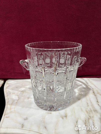Ведро для льда. Фужер.Хрусталь.Винтаж.Антиквариат