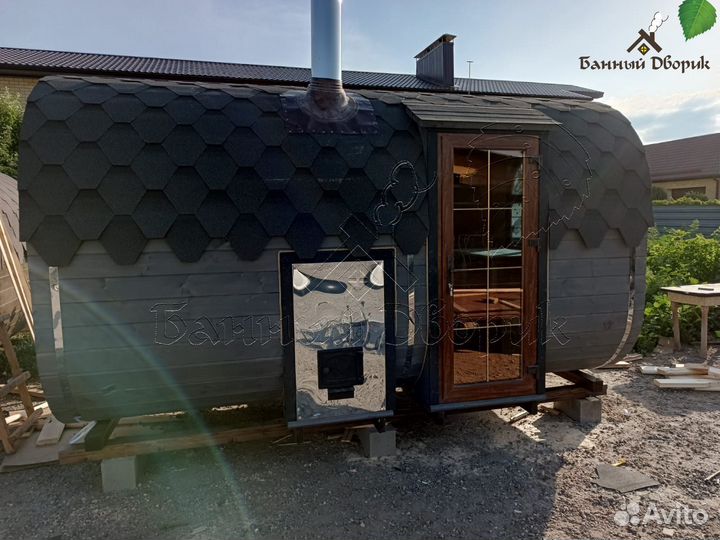 Баня - бочка, размер 4 на 2.5 м под ключ
