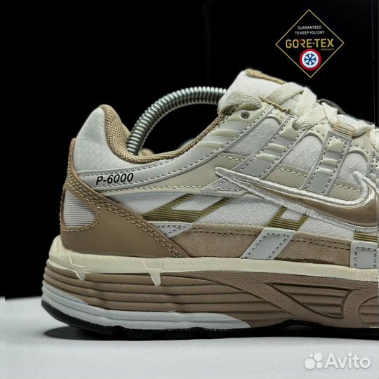 Кроссовки зимние Nike P-6000 white and brown