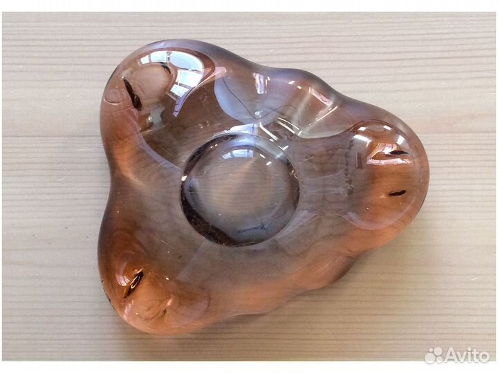 Конфетница пепельница гутное стекло Чехия