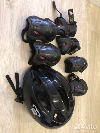 Детский велошлем наколенники налокотники