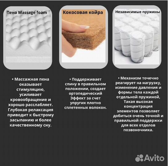 Матрас ортопедический 160*200 пружинный массажный