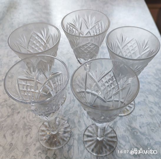 Хрустальные рюмки 16 шт, 2 вида, СССР