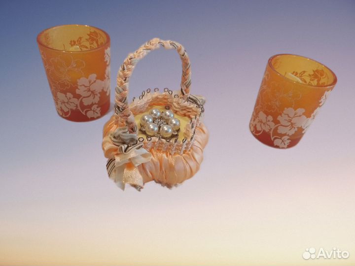 Корзинка из мыла лент декор хейд мейд ассортимент