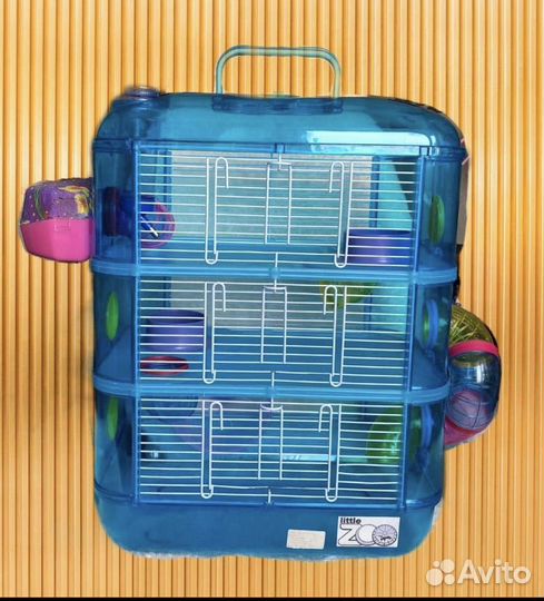 Клетка для грызунов с переходами трехэтажная