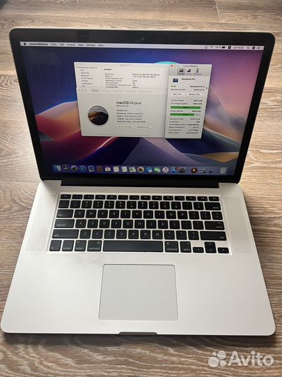 Топ MacBook Pro 15 2017,256 sdd, video 2 gb