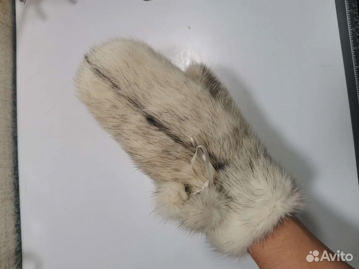Варежки норковые женские