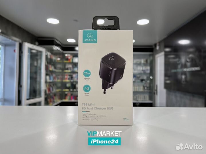 Сетевой адаптер usams 20W Type-C (US-CC124 T36)