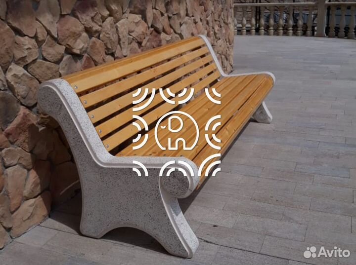 Лавка из бетона классик от производства