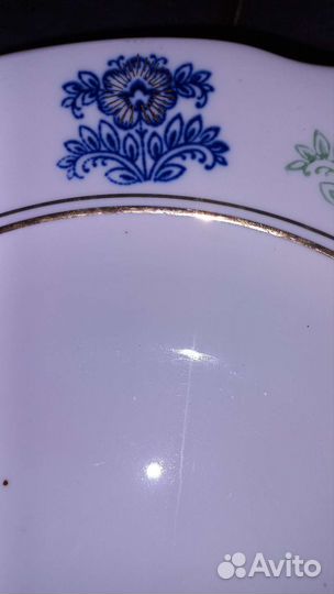 Тарелка глубокая. Фарфор.Коростень