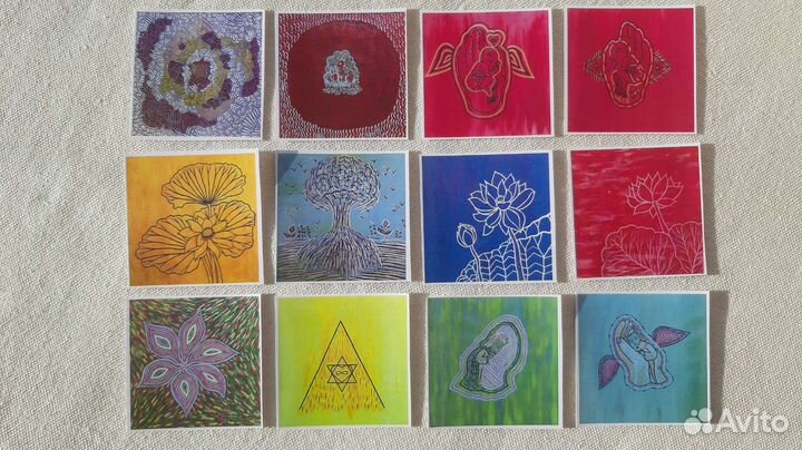 Наклейки, стикеры, 6,5х6,5см, 12 штук