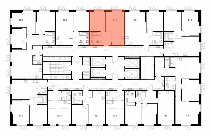 1-к. квартира, 38,1 м², 2/33 эт.