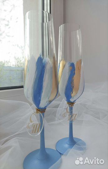 Свадебные бокалы для шампанского