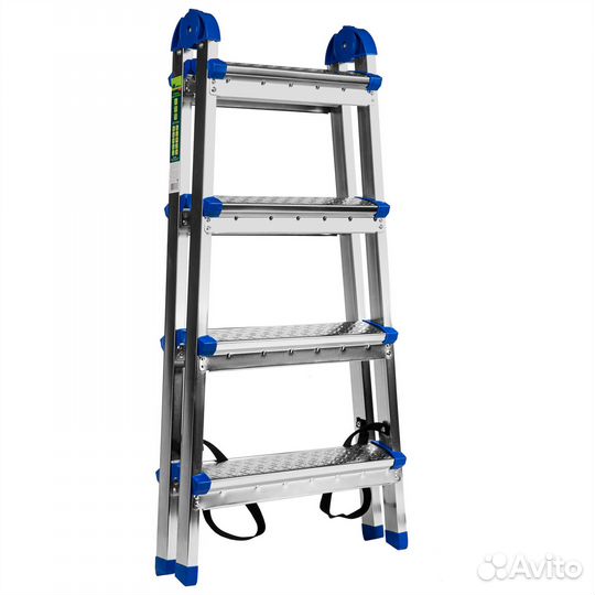 Стремянка двухсторонняя 4 ступени, сталь профиль