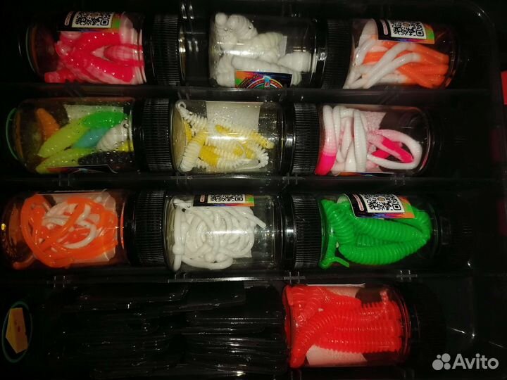 Набор силиконовых приманок+ коробка слай бокс