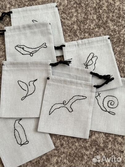 Мешочки с вышивкой 10*9