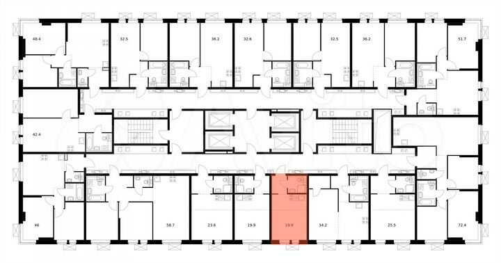 Квартира-студия, 19,9 м², 24/33 эт.