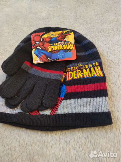 Новые шапка и перчатки человек паук 50