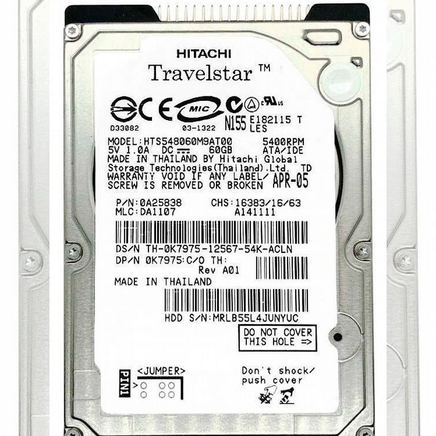 [HTS548060M9AT00] Жесткий Диск Hitachi 60gb 5400 Ide Hts548060m9at00