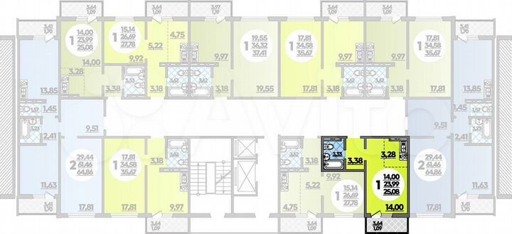Квартира-студия, 25,1 м², 7/18 эт.