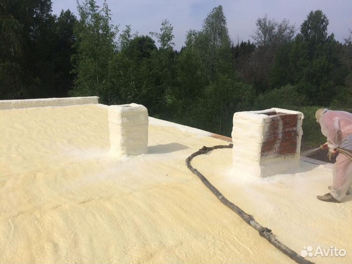 Заливка и крошка пеноизола, напыление ппу