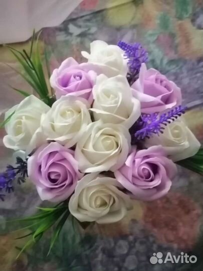Букет из мыльных роз