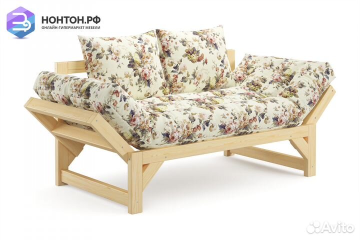 Диван кушетка Амбер желтый с цветами