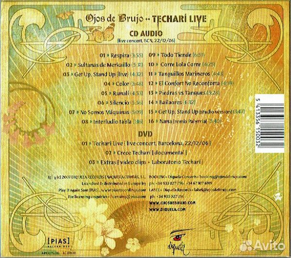 Ojos de Brujo - Techar Live (digi.CD+DVD)