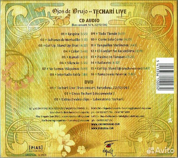 Ojos de Brujo - Techar Live (digi.CD+DVD)