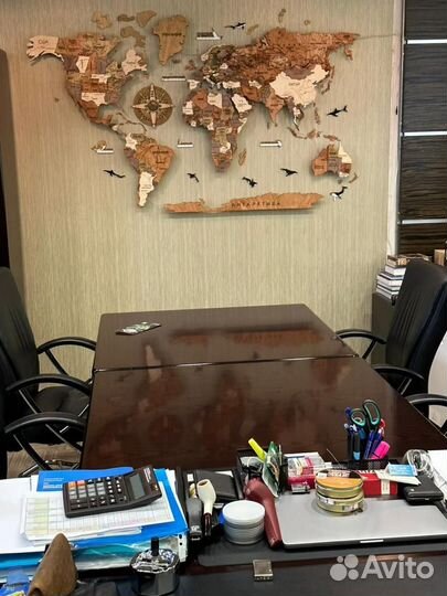 Деревянная карта мира с подсветкой