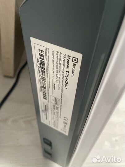 Конвектор electrolux ech/r-2500 t