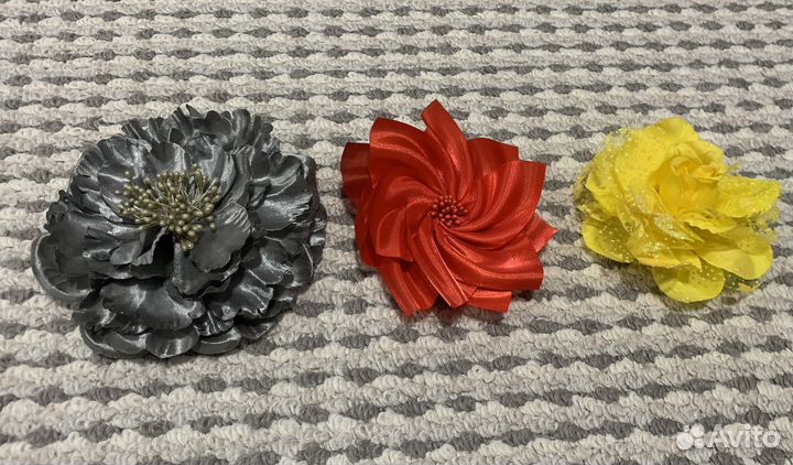 Цветок из ткани для броши, резинки для волос