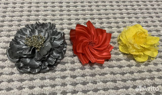 Цветок из ткани для броши, резинки для волос