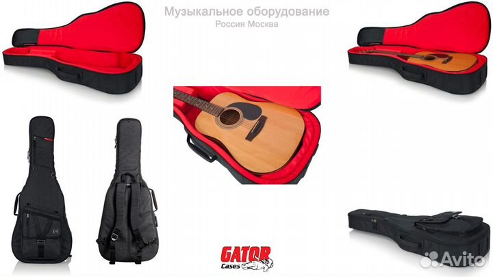Gator GT-Acoustic-BLK чехол для гитары Новый