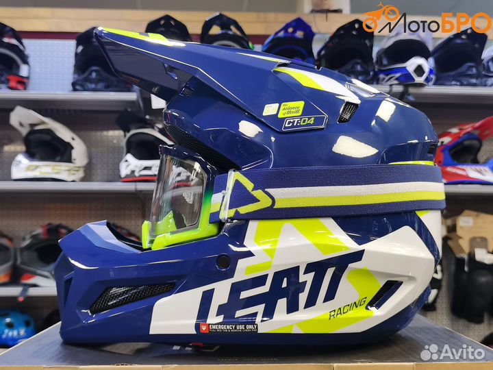 Шлем кроссовый Leatt Moto 3.5 V24 blue с очками