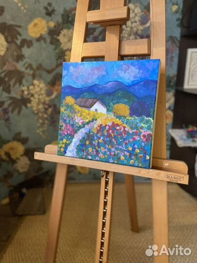 Картина маслом пейзаж Италии с домиком