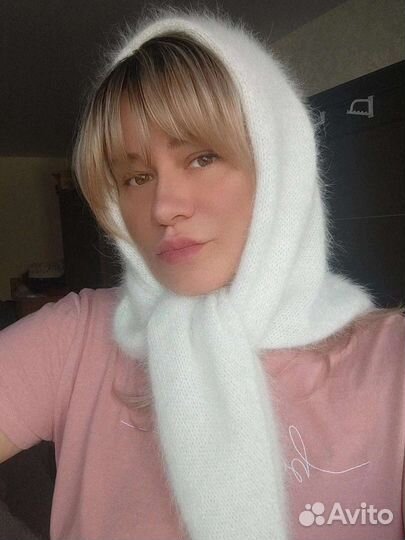 Косынка-бактус вязаный из ангоры