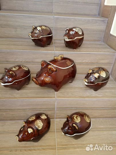 Набор керамической посуды свинка с поросятами