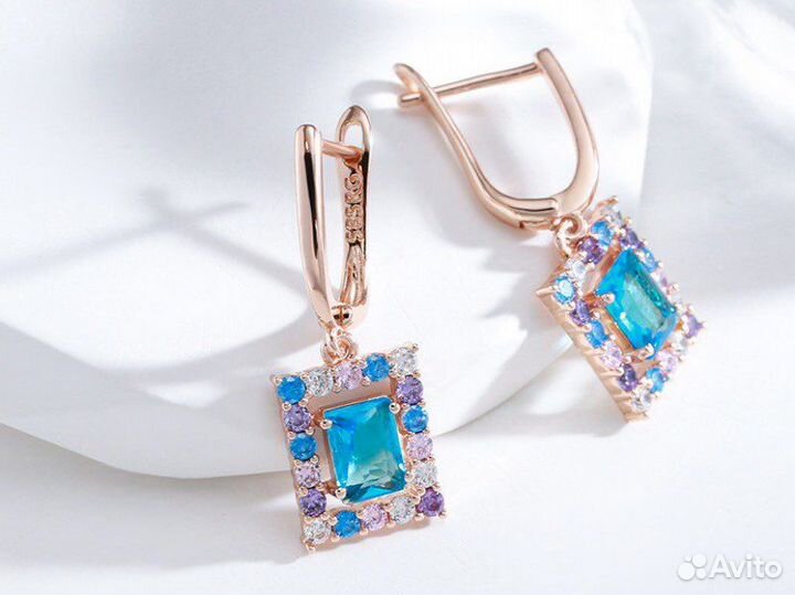 Комплект серьги + кольцо дубайское золото