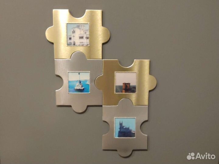Магнитная фоторамка пазл на холодильник