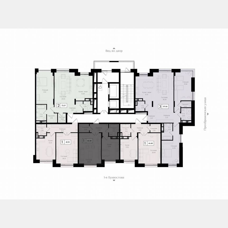 1-к. квартира, 44,5 м², 13/17 эт.