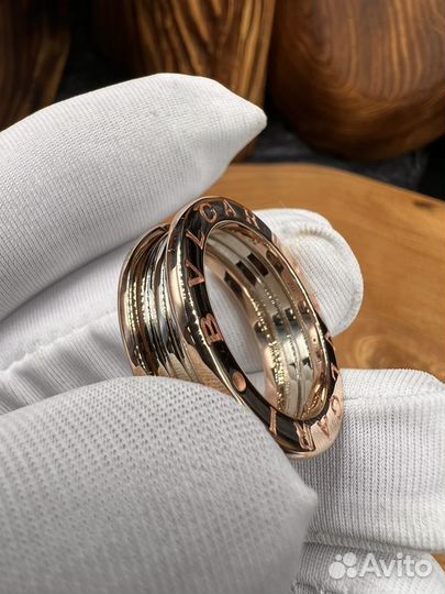 Золотое кольцо bvulgari 8 мм