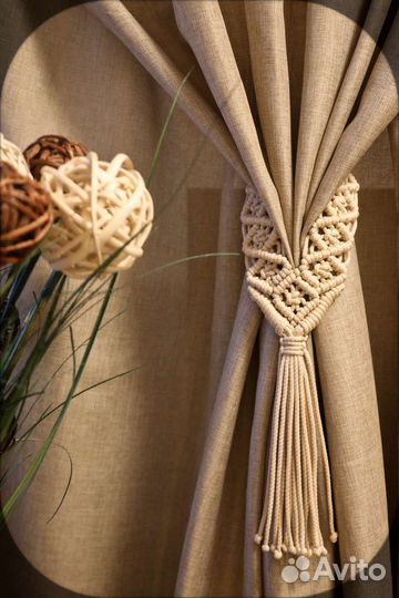 Подхваты для штор в технике макраме