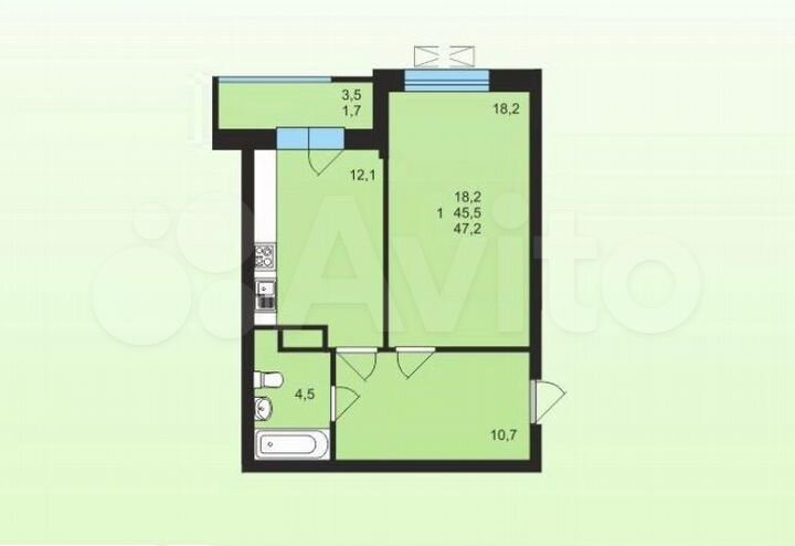 1-к. квартира, 49 м², 7/8 эт.