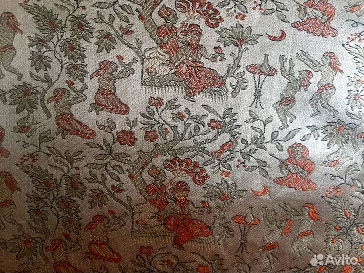 Парча сирийская шелк золото сюжетная редкость